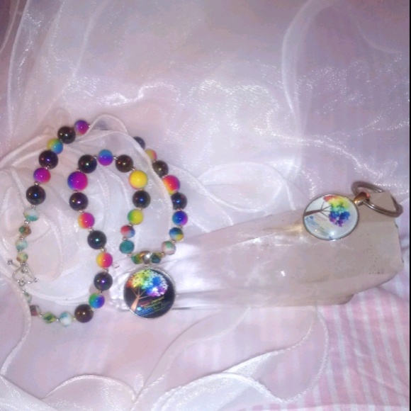 Autism Necklace Keychain Set - Picture 3 of 3